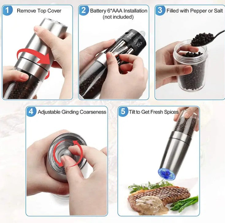Electric Salt and Pepper Grinder Set – Automatic_2